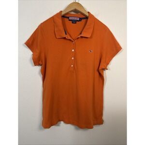 Vineyard Vines By Shep & Ian Polo Shirt Women's Orange Short Sleeve 5 Button XL